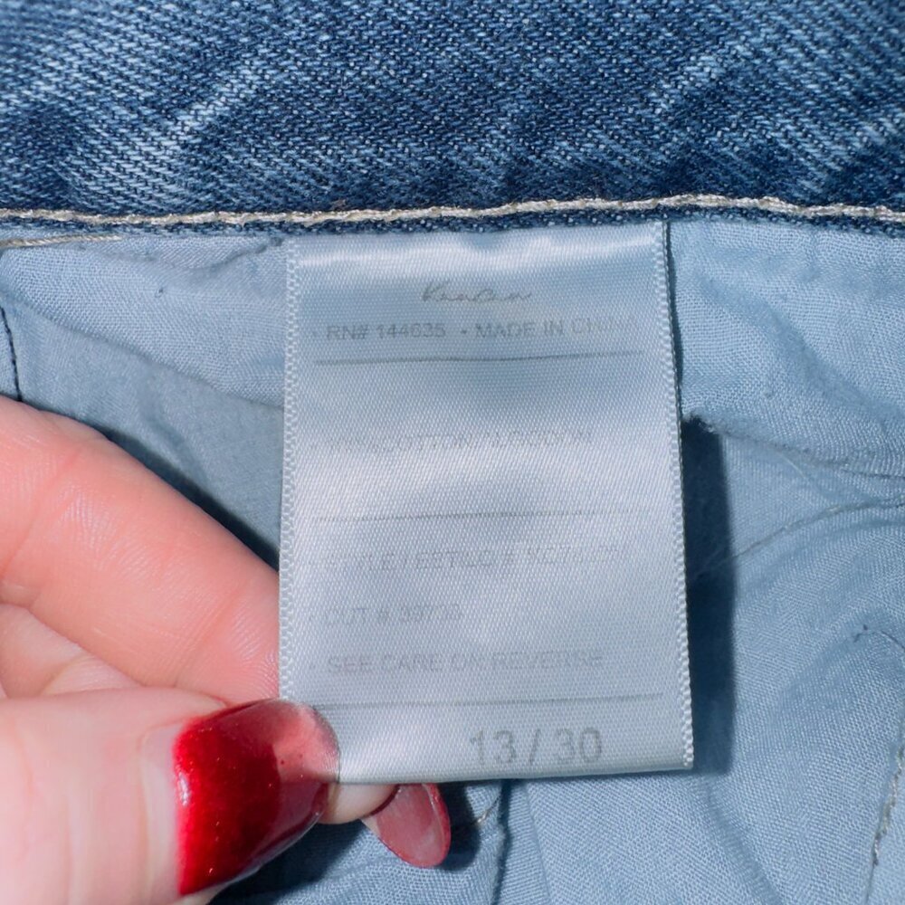 Kancan High Rise Distressed Skinny Mom Jeans Blue Ripped Vintage Wash Denim - Picture 7 of 7